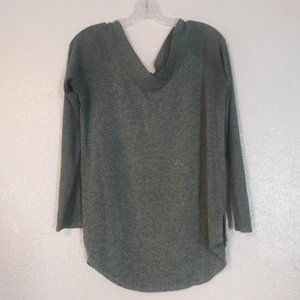 No Frills Los Angeles women's size L light green and black marbled sweater